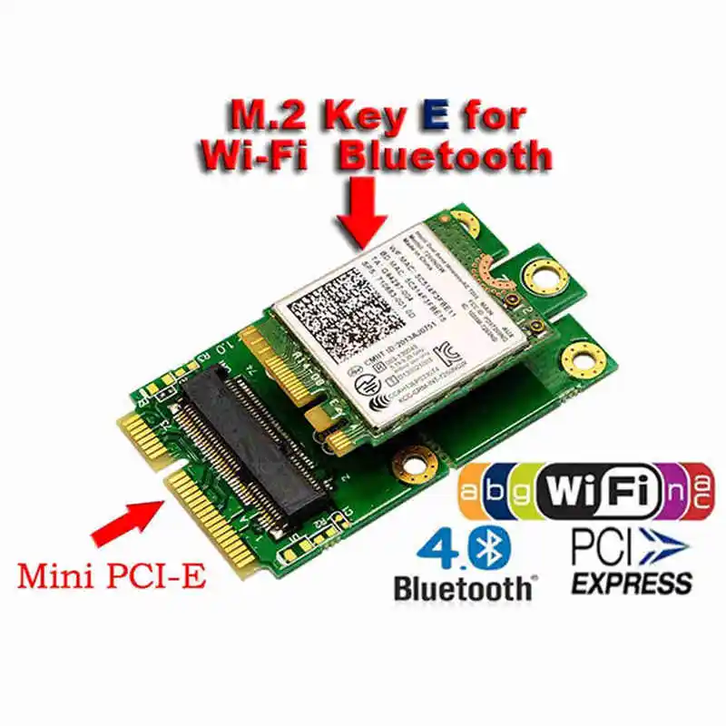 M.2 Ngff ключ E к Mini Pci-E Wifi Bluetooth 4 0 USB2.0 адаптер карта | Компьютеры и офис