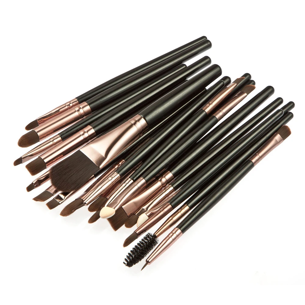 Коричневый Профессиональный набор кистей для макияжа 20 шт. пудра основа подводка