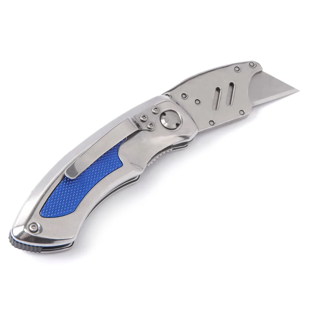 WORKPRO-cuchillo plegable con mango de aluminio, utensilio de utilidad para electricista, cortador de tubos