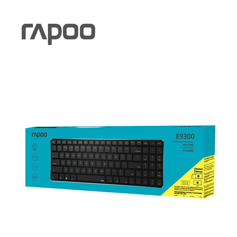 Новинка Rapoo E9300 Bluetooth/2,4G мульти-медиа 5,6 мм ультра-тонкая беспроводная клавиатура для ноутбуков и настольных компьютеров ПК с 3 устройствами подключения