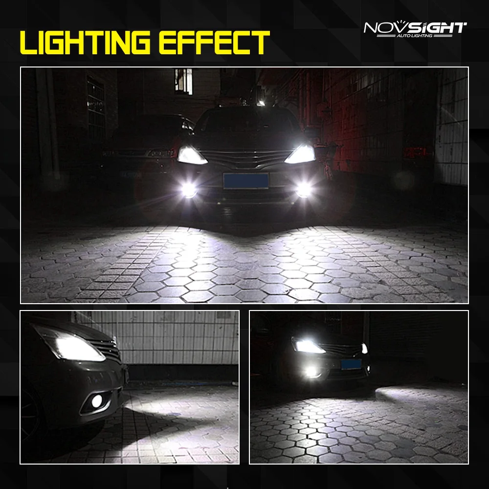 NOVSIGHT H4 H7 H11 H8 H9 H16JP H1 H3 Автомобильный светодиодный противотуманный светильник лампы 9005 9006 Авто дальнего света Противотуманные огни 6500K 12V 24V светодиодный автомобилей головной светильник s