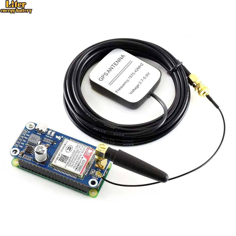 Waveshare NB IoT/eMTC/EDGE/GPRS/GNSS HAT для RPi Zero/Zero W/Zero WH/2B/3B/3B + на основе SIM7000C поддерживает TCP HTTP FTP