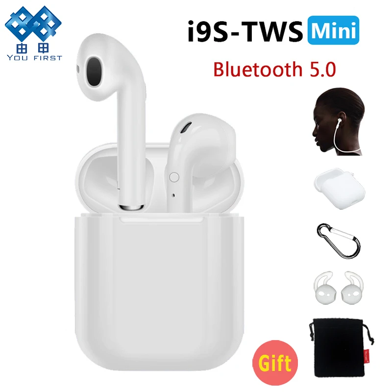 YOU FIRST i9S TWS Bluetooth наушники 5 0 спортивные стерео беспроводные с зарядным чехлом для