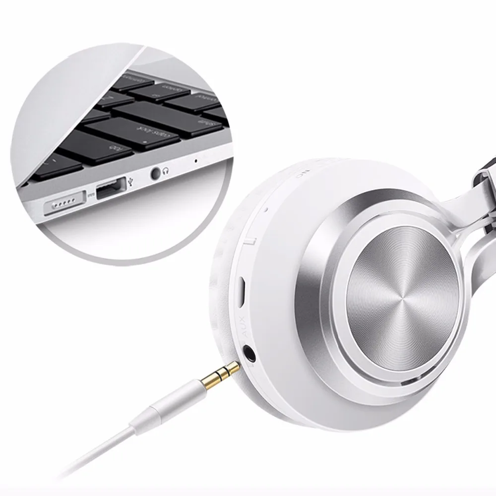 Bluetooth наушники, Ralyin Складные стерео беспроводные Bluetooth наушники на ухо с микрофоном и регулятором громкости, беспроводной