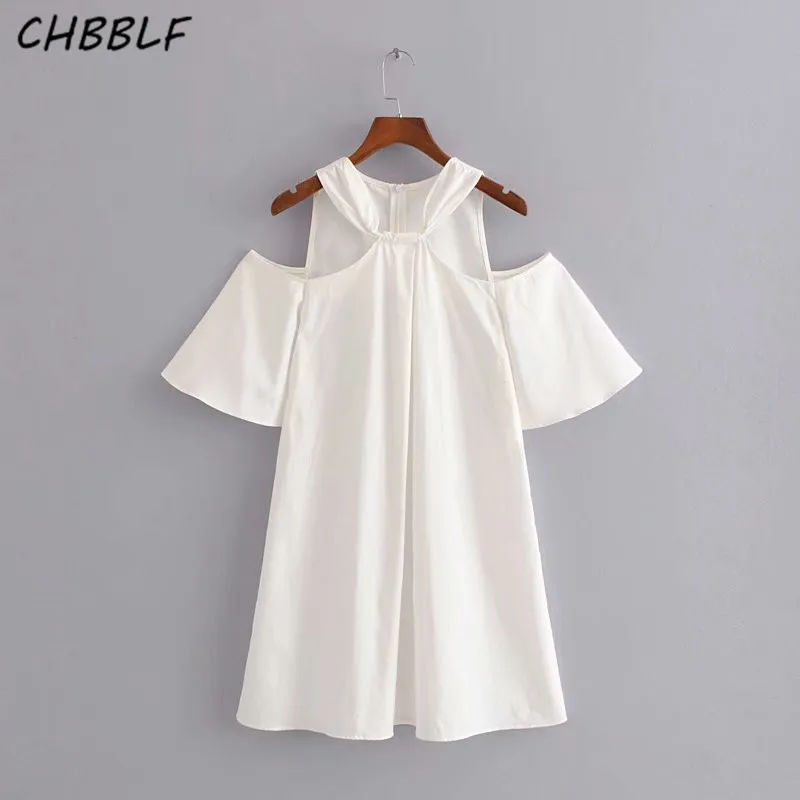 CHBBLF милое платье с рукавом бабочкой летнее Мини белое vestido HJH1510|Женские платья| |