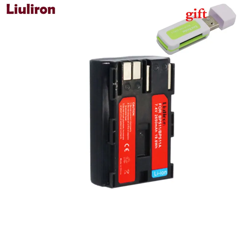 1 Pack Battery BP-511 BP-511A BP 511A для Камера Батарея BP511 BP 511 для цифровой однообъективной зеркальной камеры Canon EOS 40D 300D 5D 20D 30D 50D 10D D60 G6 L10 - Цвет: 1 Pack Battery