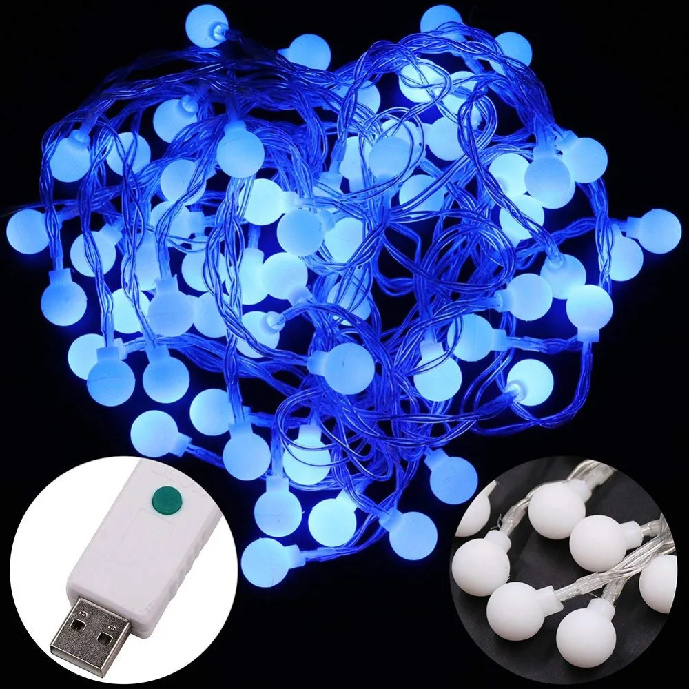 10M USB 5V Globe Ball LED string lights Christmas holiday wedding party festival decoration Garland Fairy lights