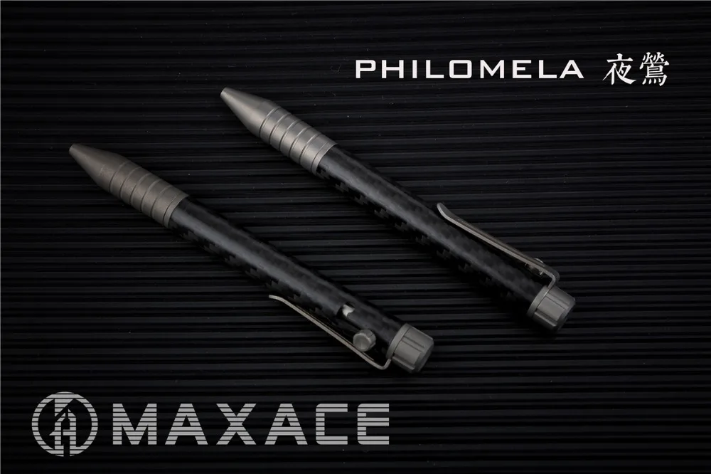 Maxace титан/углеродное волокно тактическая ручка Philomela
