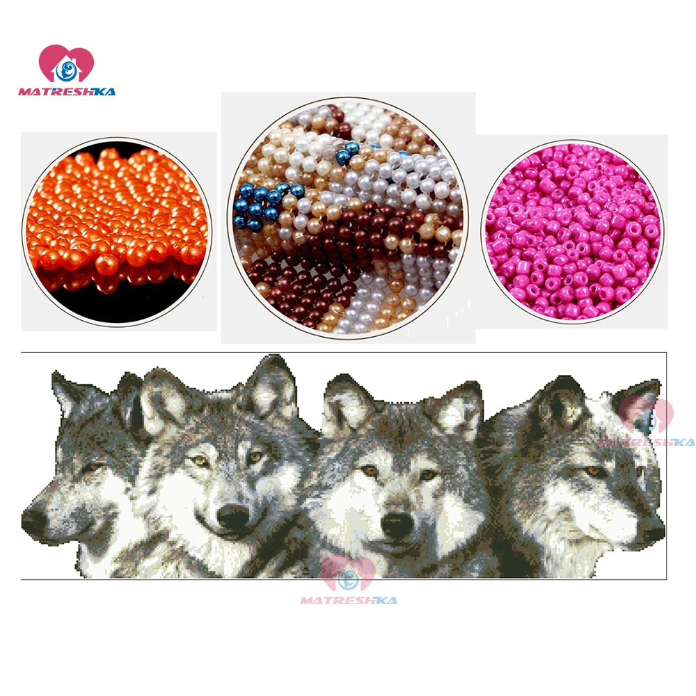 3d вышивка крестиком сделай сам из бисера группы волка украшение - Цена: 4 825,10 руб.