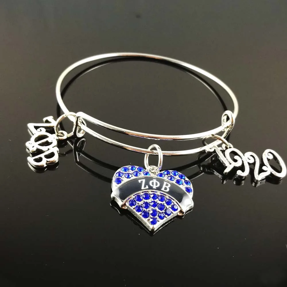 BeyouJewelry зпб Письма Сердце Регулируемый Стальной браслет Дзета Фи Бета dove 1920 поделки браслет ювелирные изделия