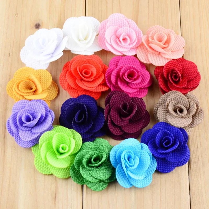 

1.5" Mini Burlap Flowers,Fabric Flower, Rosettes, DIY, Hair Accessories Girls Headbands 100pc/lot