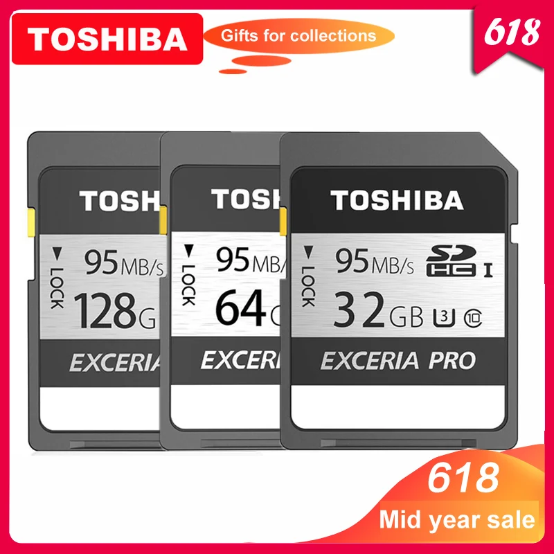 100% Оригинал Toshiba exceria pro N401 SD флеш карта памяти UHS I U3 32 Гб 64 128 класс 10 4K Ultra HD SDHC