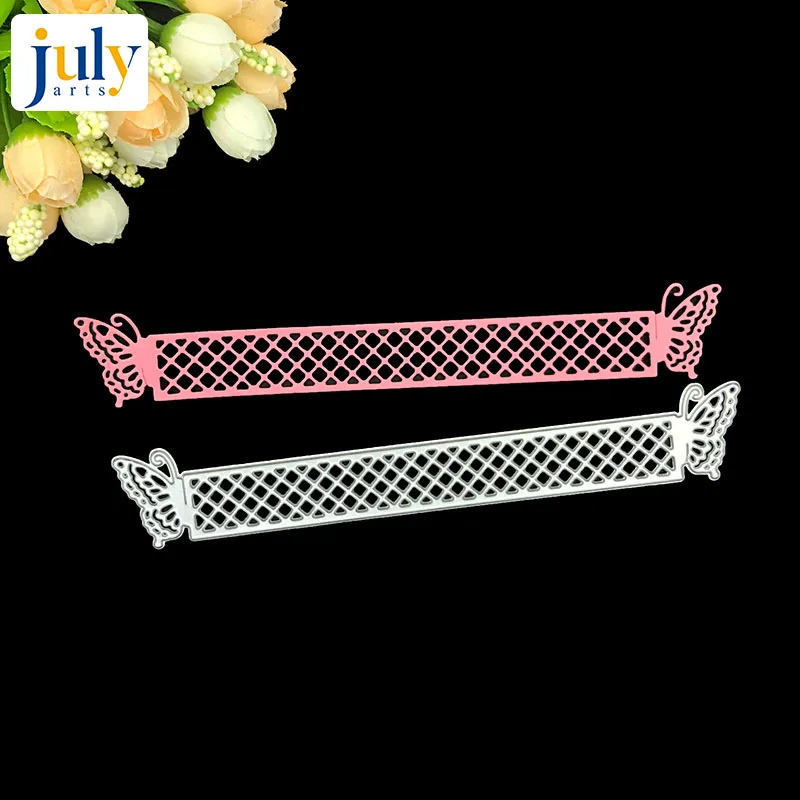 

Julyarts Scrapbooking Dies Templates Butterfly Bud Ribbon Lace Edges Carbon Steel Embossing Stencil Card Album Book Decoration