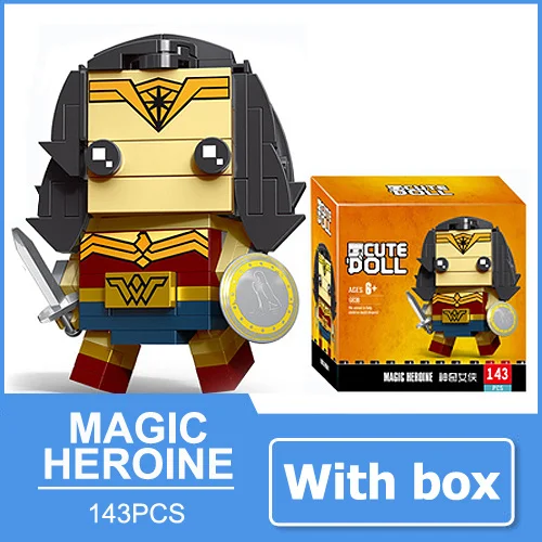 Magic Hero A withbox Бэтмен чудо-женщина Супермен флеш-игрушки блоки мини фигурка акваман киборг кукла супергероя персонажи фильмов подарок для мужчин - Цвет: Magic Hero A withbox