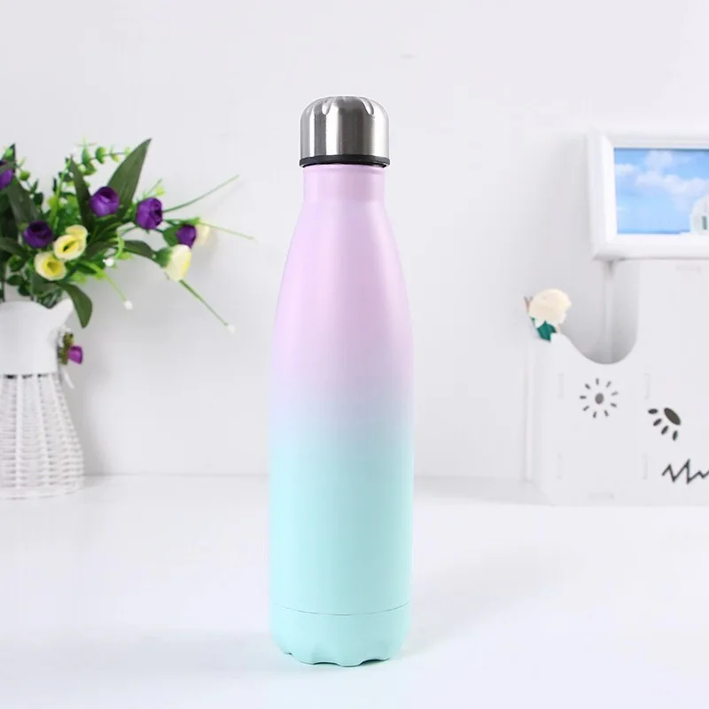 C Градиентная Изолированная чашка, бутылка для воды BPA бесплатно из нержавеющей стали Вакуумная чашка кофе термос для путешествия открытый спортивный термос бутылка - Цвет: C