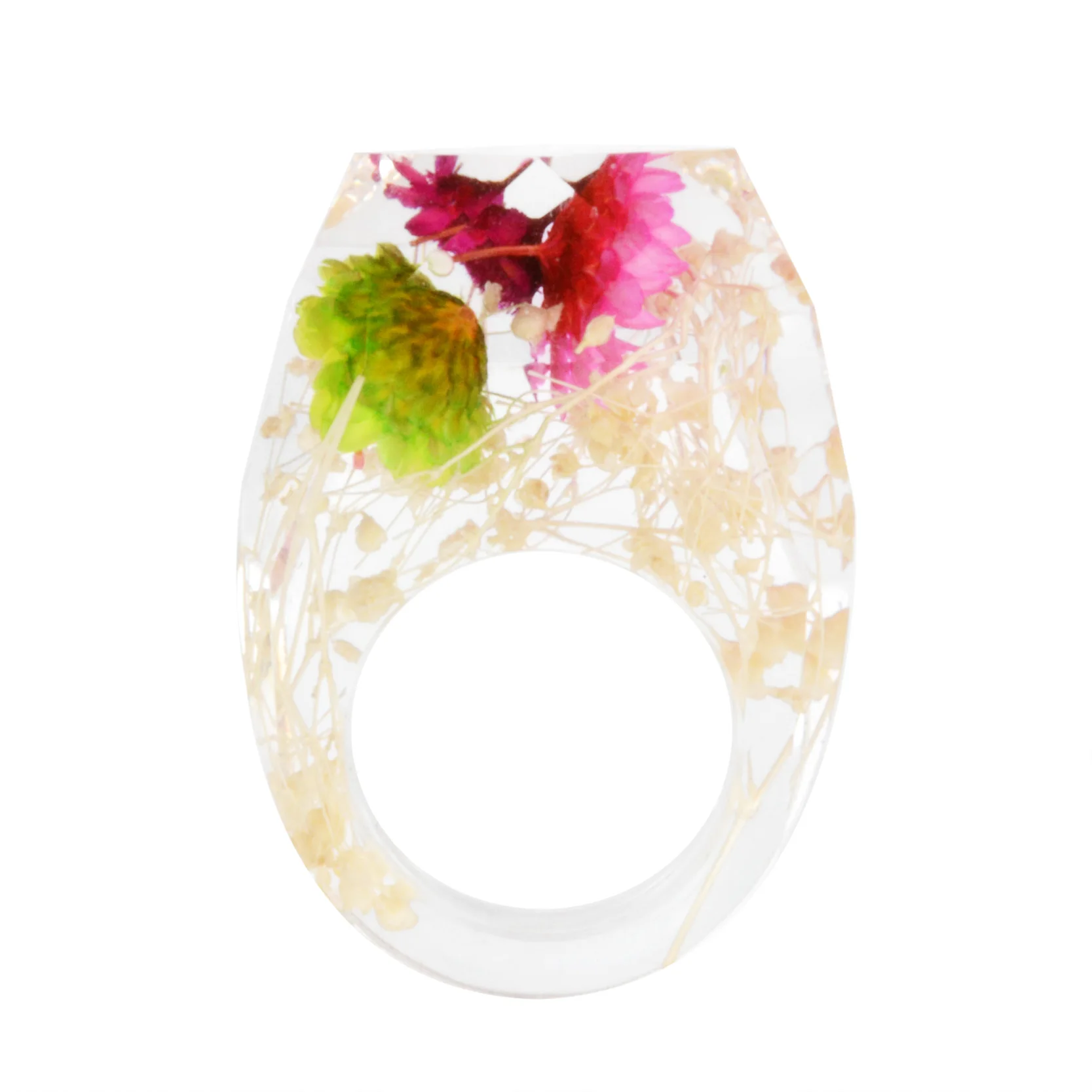 Женское кольцо из смолы с кристаллами и цветными цветами|band ring|resin ringring finger |