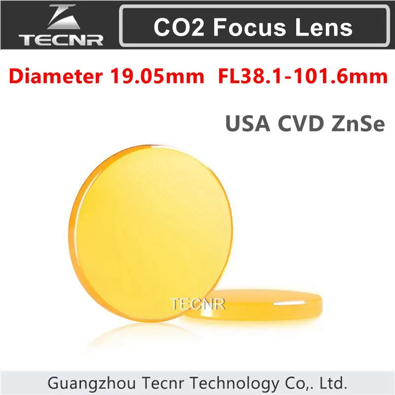 

USA CVD ZnSe Co2 Laser Focus Lens diameter 19.05mm FL 38.1-101.6mm 1.5" 2" 2.5" 3" 4"