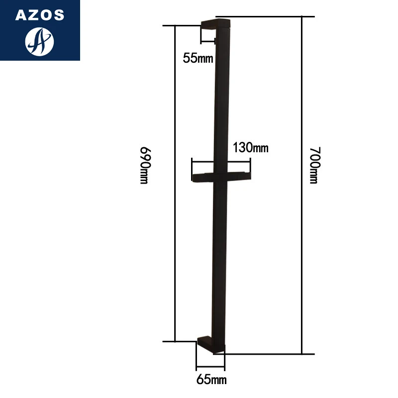 Azos Shower Rod SUS304 Stainless Steel Black Rise And Fall Three Functions Rotatable Bracket Convenient Room Round HSSJ02 | Обустройство