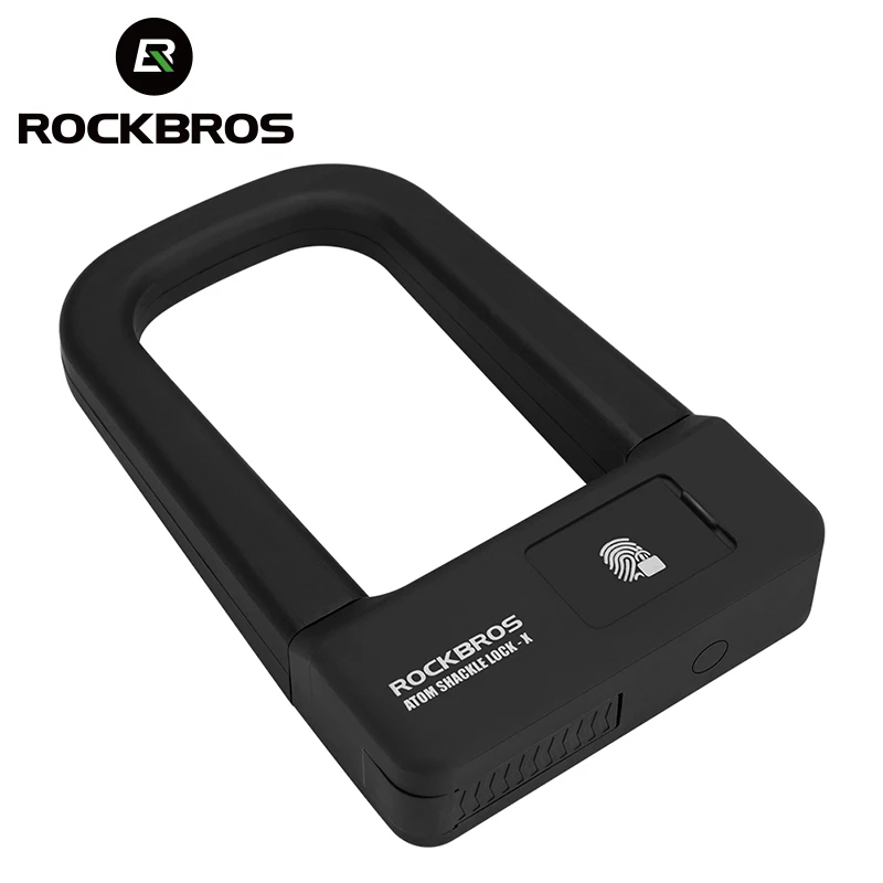 ROCKBROS Велосипедный Замок велосипедный Противоугонный мотоциклетный замок сигнализация MTB дорожный Велоспорт отпечаток пальца U умный замок кабель велосипедные аксессуары
