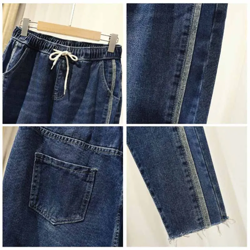Женские свободные джинсы карандаш размера плюс 5XL на весну и осень повседневные