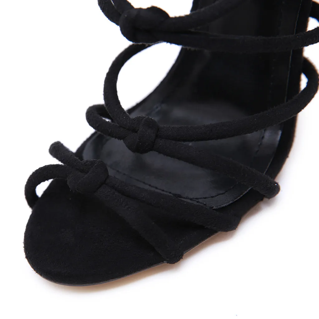 Женские Босоножки на каблуке с ремешком щиколотке летние туфли открытым носком высоком массивном вечерние