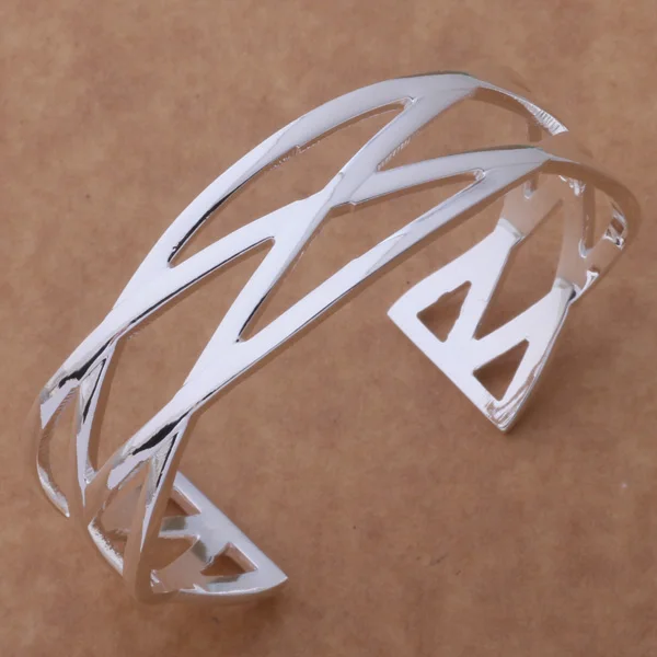 Женские браслеты круглой формы посеребренные вечерние свадебные AS085|bangle diamond|bangles