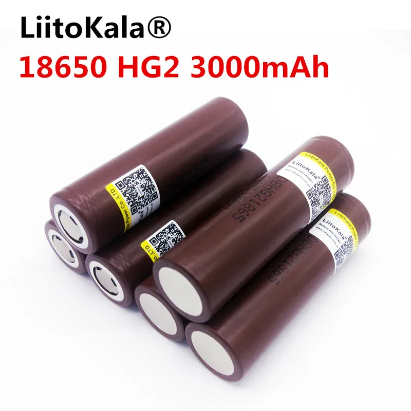 LiitoKala для HG2 18650 18650 3000 mah батареи для электронных сигарет, перезаряжаемая Высокая мощность разряда, 30A большой ток - Цвет: 6 PCS Battery