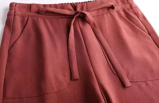 

Wide leg pants for women casual capris female new fashion autumn spring loose green red black trousers female high waist xfe0902