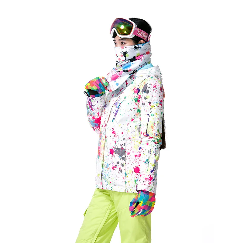 Цветочный дизайн 2109 женские куртки для сноубординга с капюшоном удобные