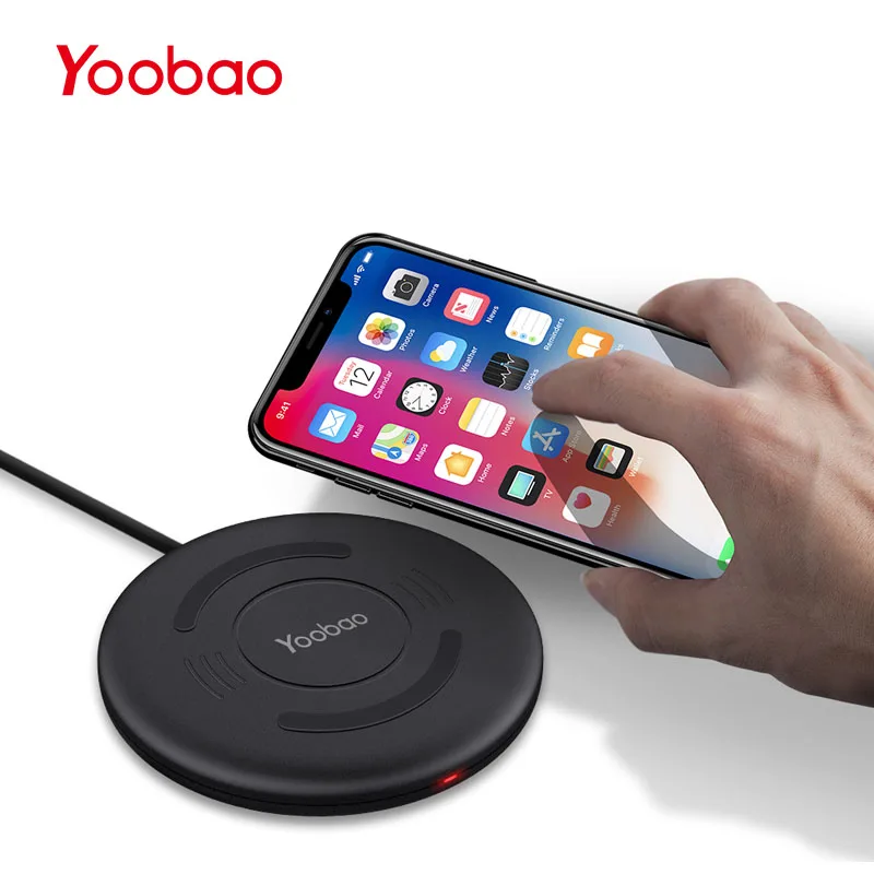 Yoobao Беспроводное зарядное устройство для iPhone 8 X, быстрая зарядка, универсальное QI Беспроводное зарядное устройство для samsung S8 S7 S6 для телефона Yotaphone 2