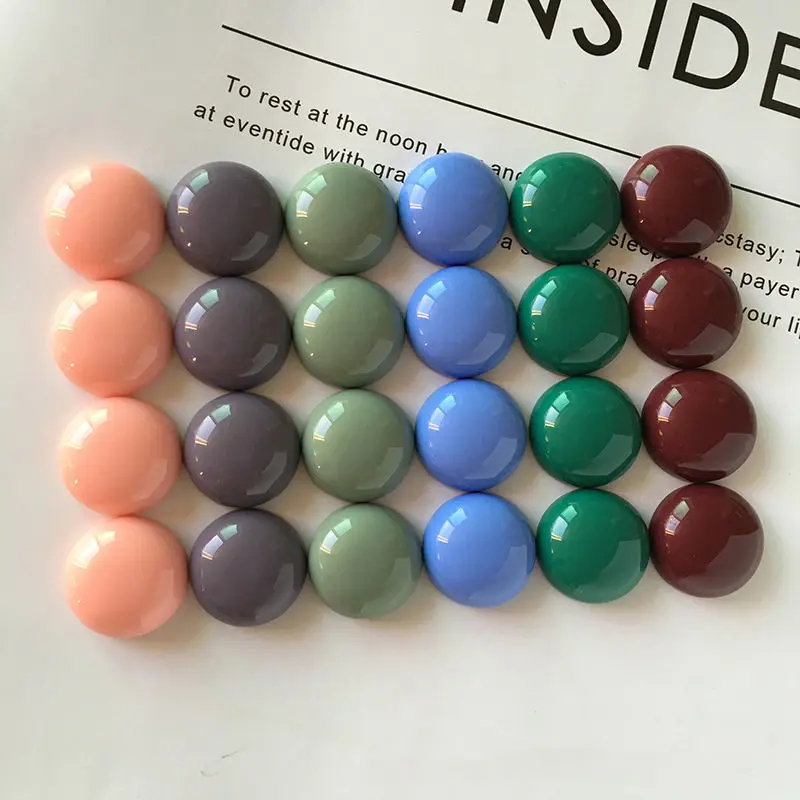 mixed color 5 шт. 18 мм круглое кольцо-брошь ручной работы, кабошон, бусины, пластырь, ювелирное изделие, Твердые серьги-гвоздики, амулеты, аксессуары из бисера F330 - Цвет: mixed color