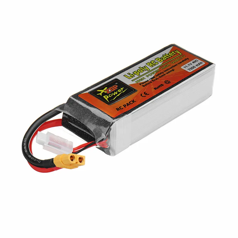 Перезаряжаемая батарея ZOP Power 11 1 В 7000 мАч 40C 3S Lipo с разъемом XT60 для