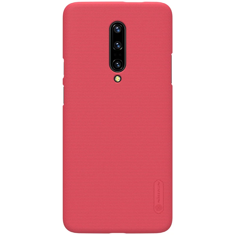 Красный Чехол из ПВХ для Oneplus 7 Pro чехол Nillkin суперматовый Чехол Жесткий ПК Ультратонкий чехол-бампер со стразами чехол для телефона для One Plus 7 Pro Nilkin 1+ 7 Капа - Цвет: Красный