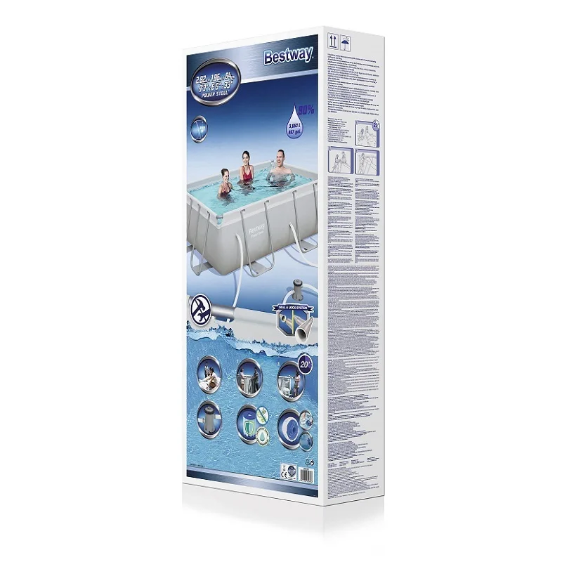 282x196x84 см Bestway 56629 мощная стальная прямоугольная рама бассейн с фильтром на открытом воздухе над земной рамой бассейн для всей семьи