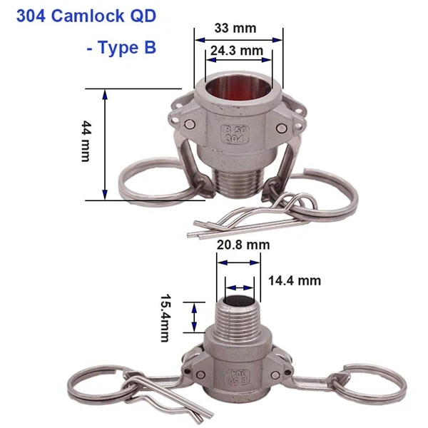B 304 нержавеющая сталь 1/" Camlock Быстрый разъём Cam& Groove фитинг Homebrew пивной насос труба - Цвет: B
