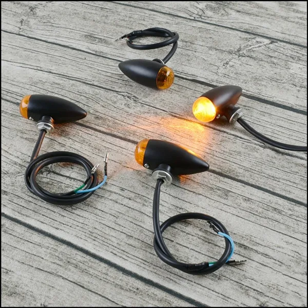 front and rearlight GN ретро мотоцикл кафе гонщик сигнал поворота света Универсальный светодиодный фишки магниевого сплава motrcyle пользовательское направление поворота света - Цвет: front and rearlight