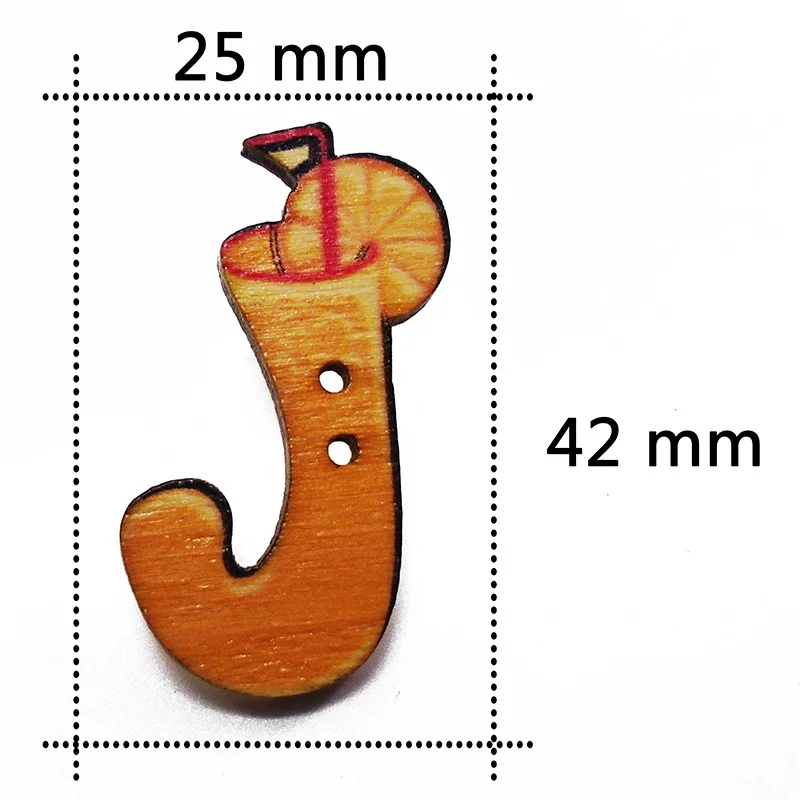 J ZIEENE 5 шт-50 шт смешанный мультфильм 26 цветов картина большой Алфавит A-Z деревянные пуговицы для шитья Скрапбукинг для детей ручной работы - Цвет: J