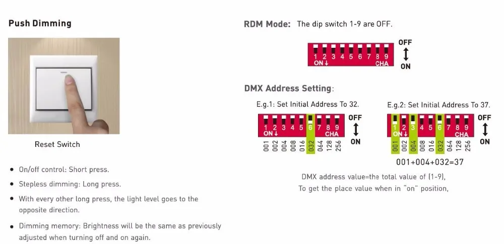 DMX-36-24-F1P1; 36 Вт DMX512/RDM светодиодный драйвер; AC100-240V вход; Макс 24 В/1.5A/36 Вт Выход