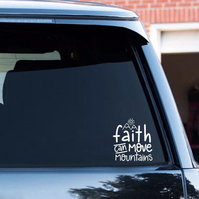 QYPF 15 7 см * 16 3 Faith Can Move Mountain простая виниловая яркая наклейка на автомобиль