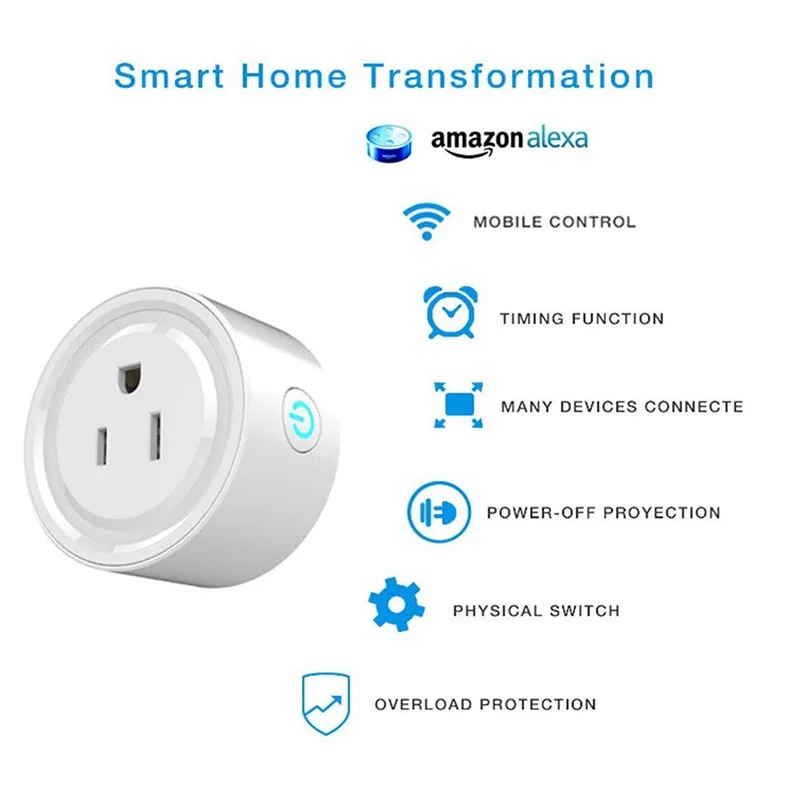 Умная розетка с Wi Fi работает Google Assistant Amazon Alexa IFTTT|Автоматизация зданий| |