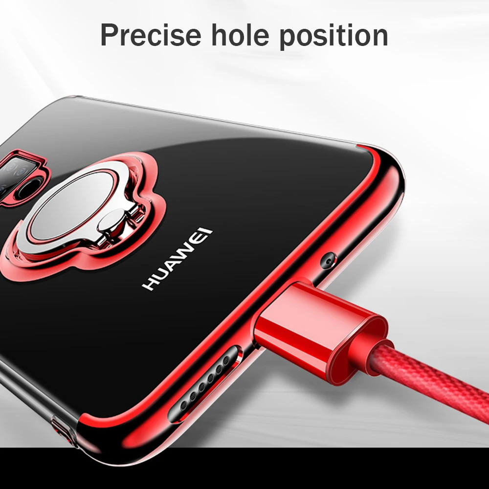 Прозрачный чехол с держателем-кольцом для пальца huawei p20 lite P10 mate 20 Pro