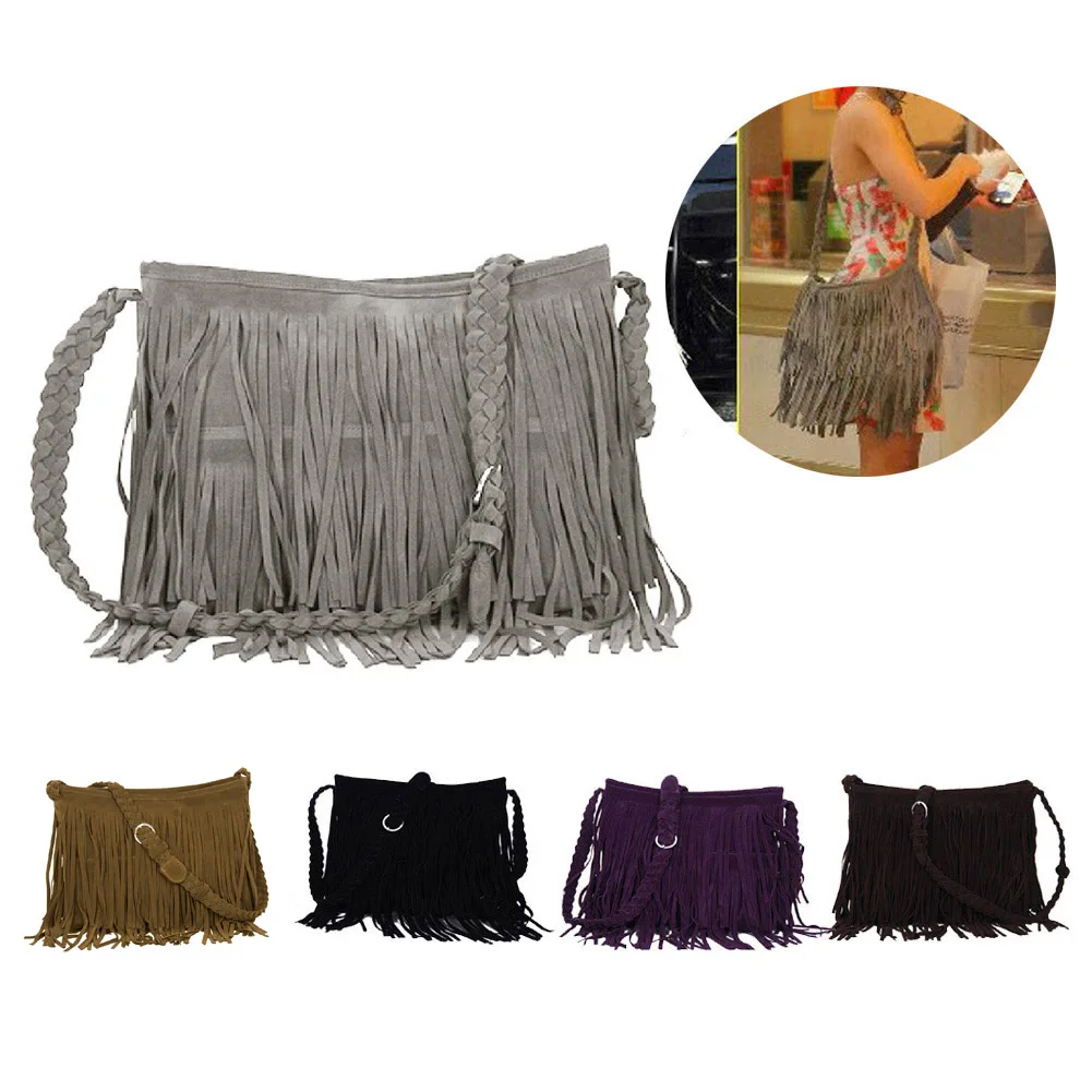 Повседневные женские туфли с бахромой на плечо сумка через сумка-тоут Сумки из