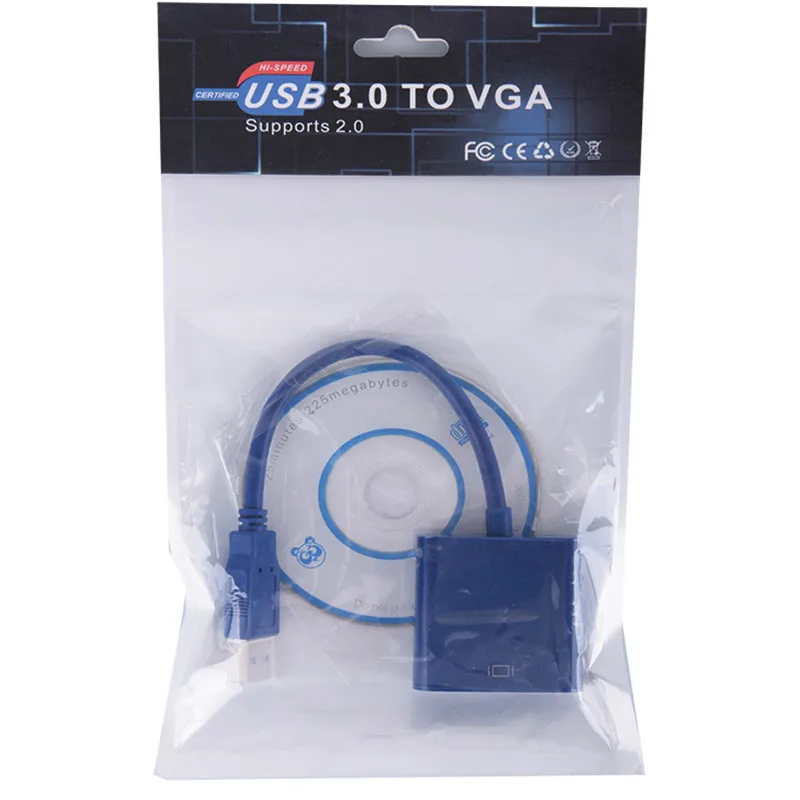 3 0 USB в VGA разъем 1080P Поддержка ноутбуков настольных компьютеров и мониторов
