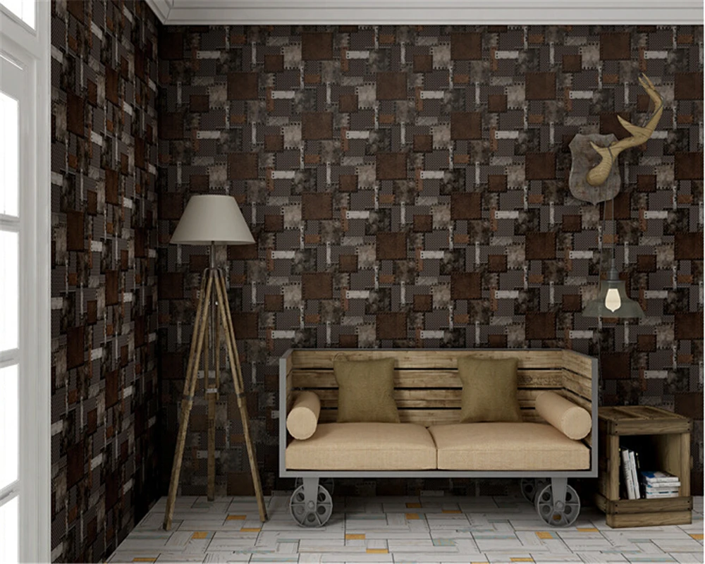 3D трехмерные обои из кованого железа в стиле ретро ПВХ для гостиной и столовой |