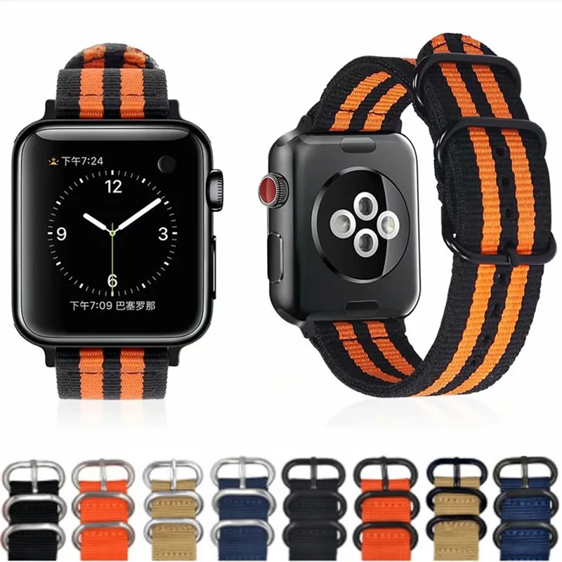 Нейлоновый ремешок аксессуары для Apple Watch 44 мм металлическая пряжка дышащие