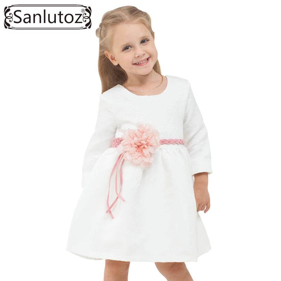 Коллекция 2016 г. одежда для детей зимнее детское платье (с поясом) цветочная