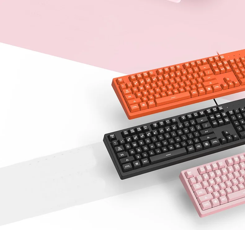 Проводная эргономичная игровая клавиатура и мышь DOUYU DKS100 с белой подсветкой