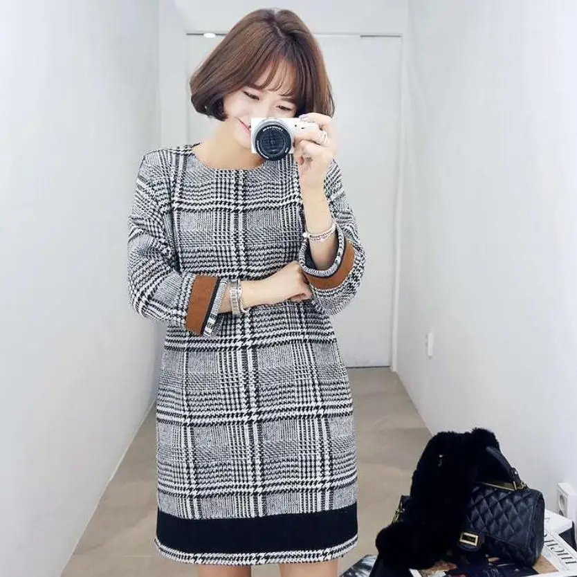 2015 зимняя новый женщины толстый шерстяной плед заклинание цвет прямо пальто