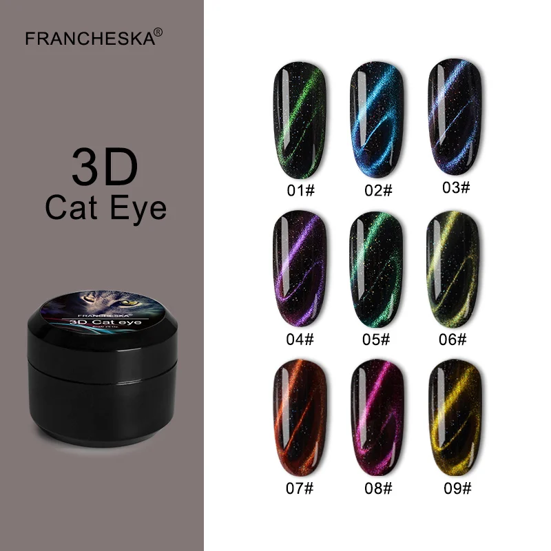 Гель лак для использования с магнитом Эмаль постоянный 3D кошачий глаз GelSoak от 9