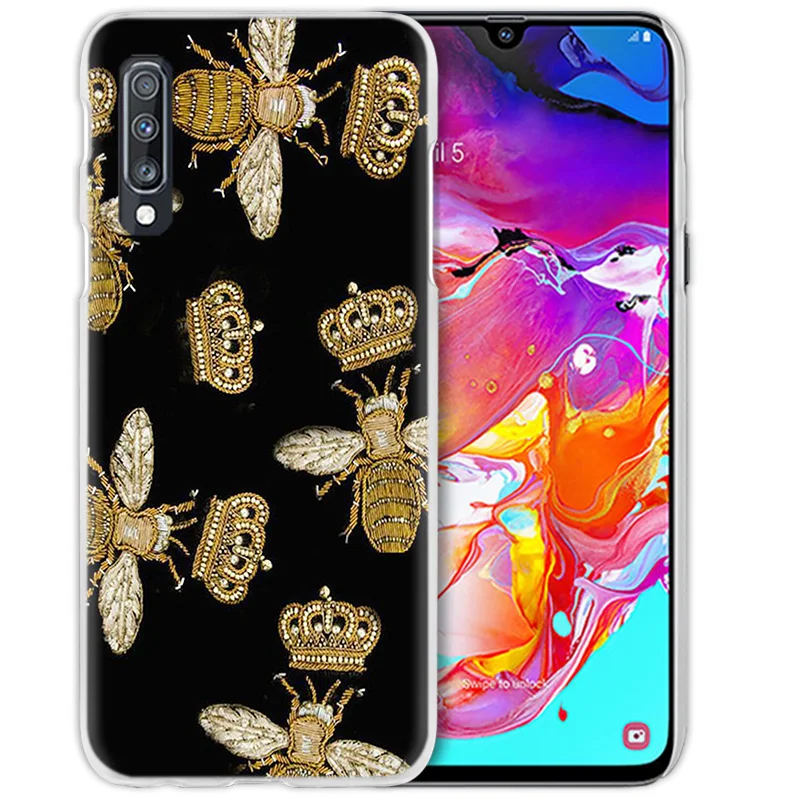 Bee Золотой Мёд чехол для samsung Galaxy A50 A70 A20e A60 A40 A30 A20 A10 A8 A6 плюс A9 A7 жесткий прозрачный ПК телефон Coque крышка